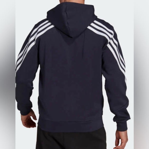 ADIDAS SPORTSWEAR FUTURE ICONS HOODED JACKET - BLUE/WHITE Small - Picture 2 of 7